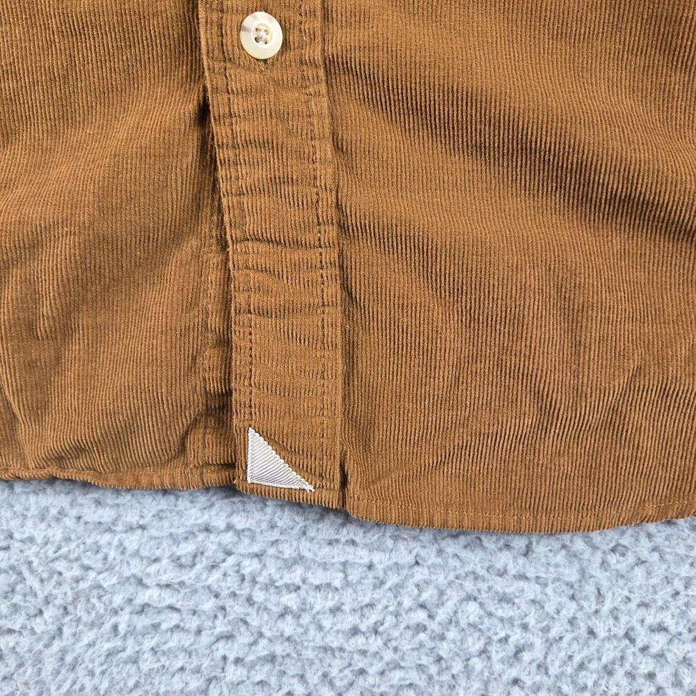 UNTUCKit Shirt Mens Medium Brown Corduroy Button Up Cord One Pocket - Picture 2 of 7
